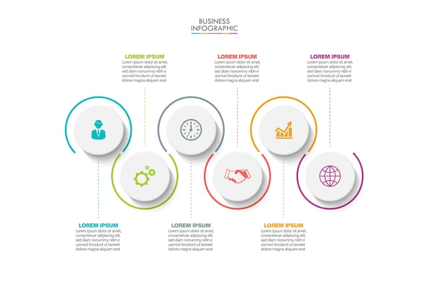 Plantilla de infografía empresarial de presentación con opciones