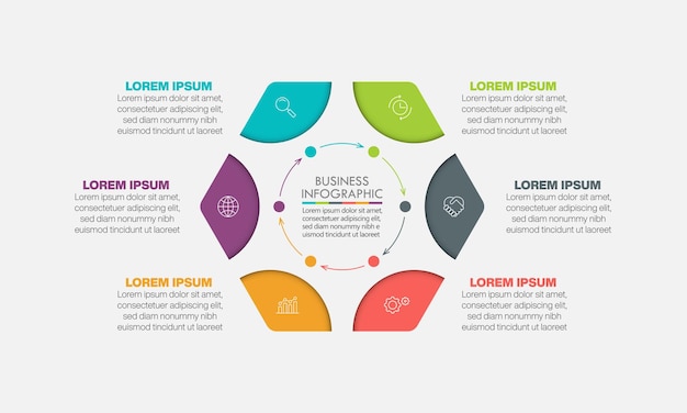 Plantilla de infografía empresarial de presentación con opciones