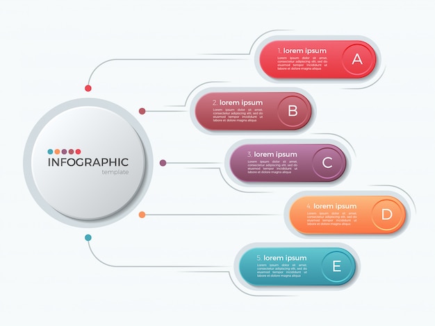 Plantilla de infografía empresarial de presentación con opciones.