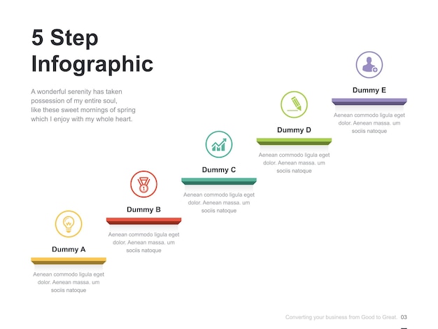 Plantilla de infografía empresarial de presentación vectorial con diagrama de circulación de proceso de paso