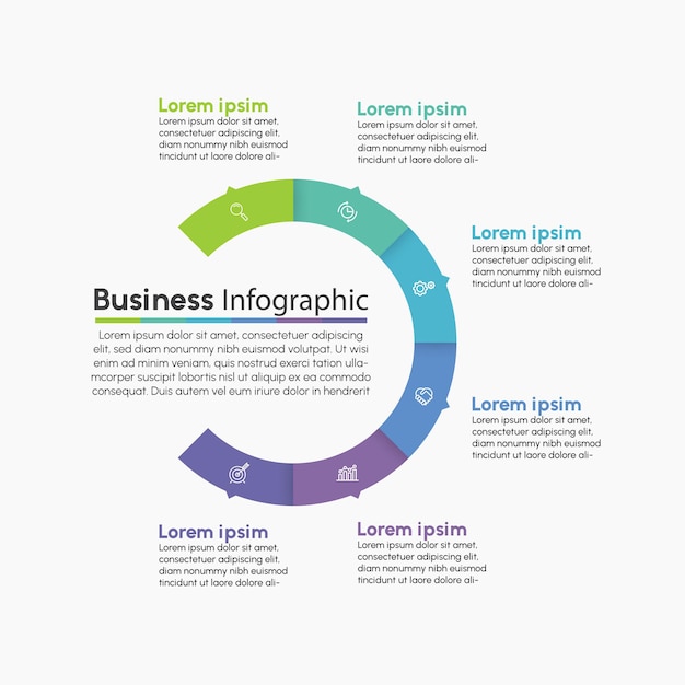 Vector plantilla de infografía empresarial de presentación