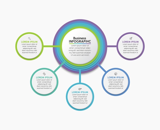 Plantilla de infografía empresarial de presentación