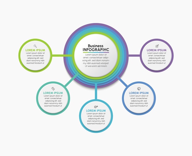 Plantilla de infografía empresarial de presentación