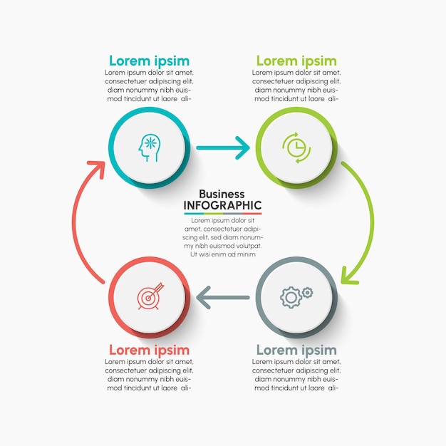 Vector plantilla de infografía empresarial de presentación