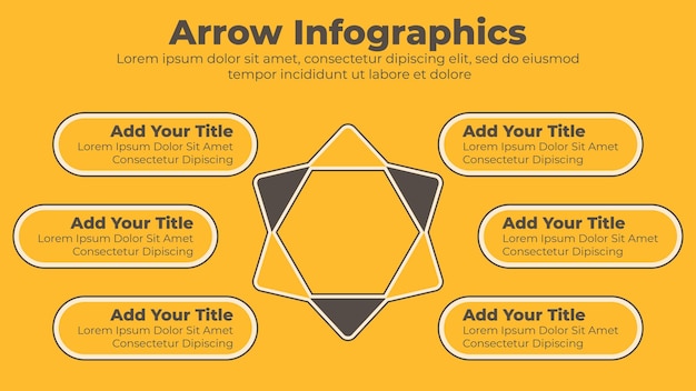 Plantilla de infografía empresarial de seis pasos
