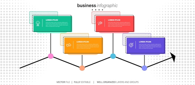 Plantilla de infografía empresarial vectorial