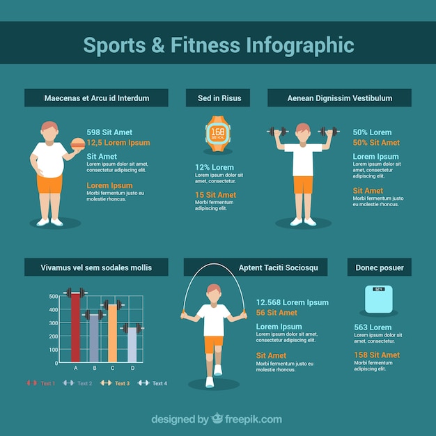 Vector plantilla de infografía fitness