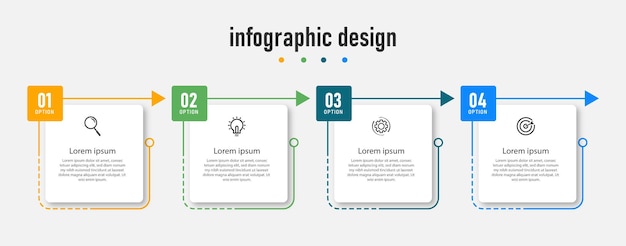 Plantilla de infografía de flecha de pasos profesionales
