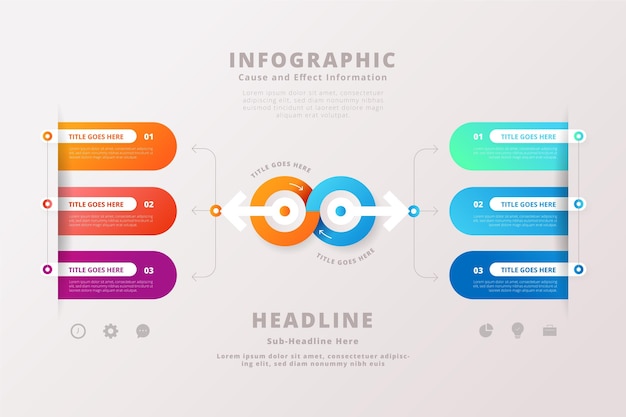 Plantilla de infografía gradiente de causa y efecto