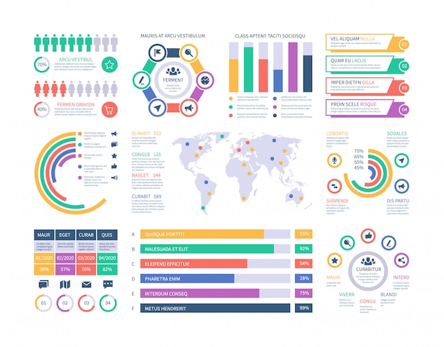Plantilla de infografía Gráficos de inversión financiera, diagrama de flujo de la organización del diagrama de columnas. Elemento de infografía de presentación