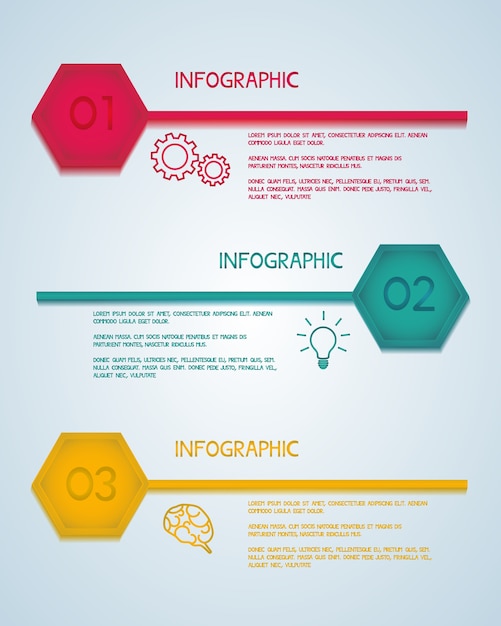 Plantilla de infografía de hexágono.