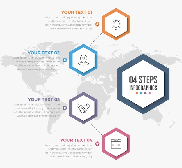 Plantilla de infografía con hexágono