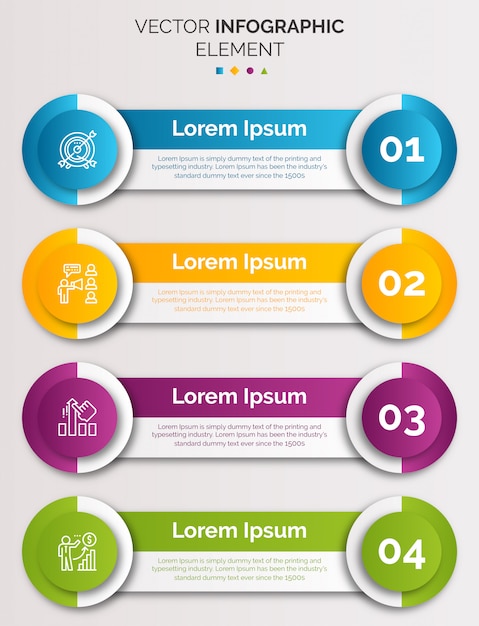 Plantilla de infografía con icono y número