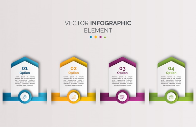 Plantilla de infografía con icono y número