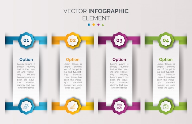 Plantilla de infografía con icono y número