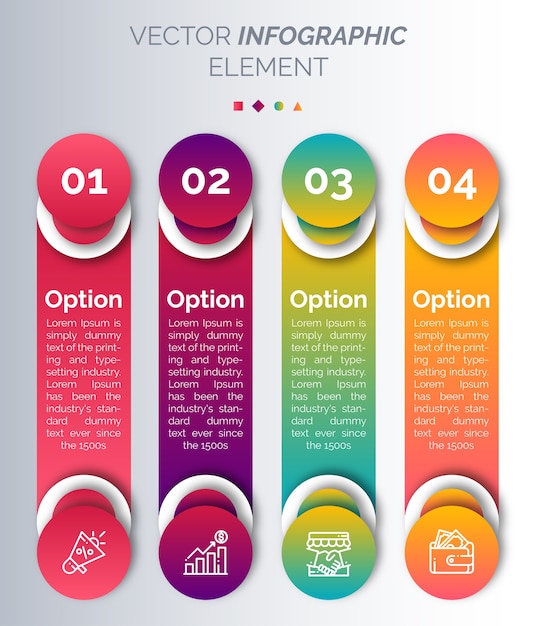 Plantilla de infografía con icono y número