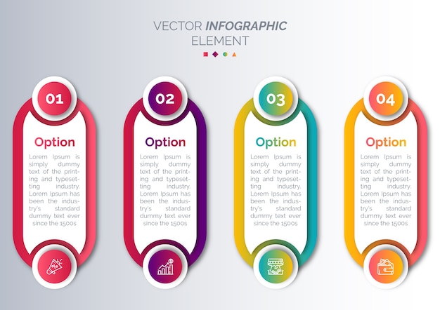 Plantilla de infografía con icono y número