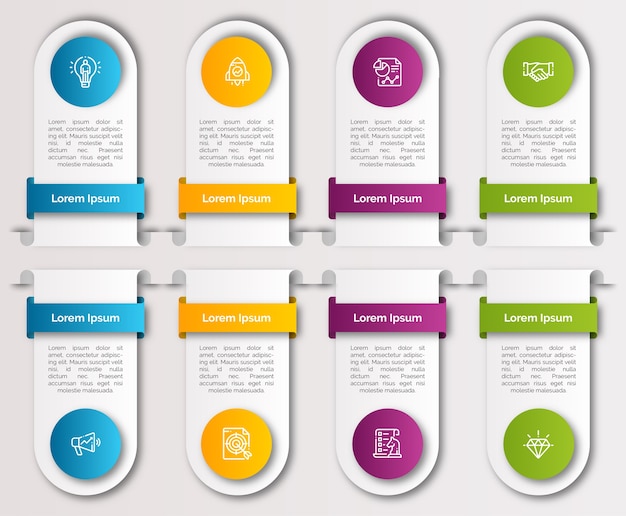 Plantilla de infografía con icono