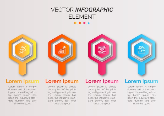 Plantilla de infografía con icono