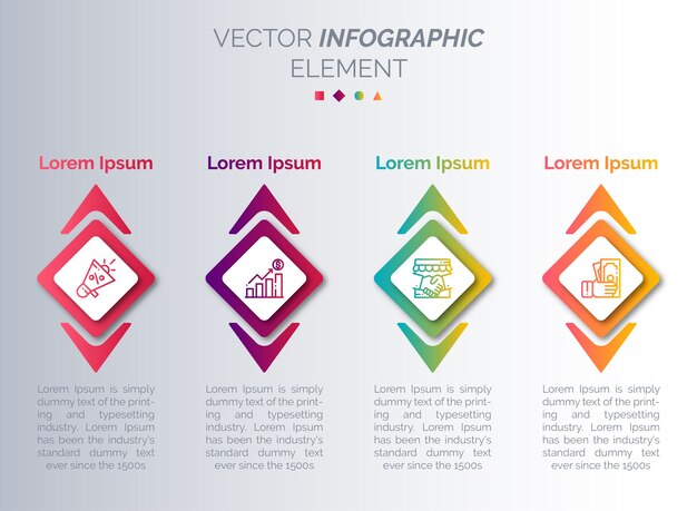 Plantilla de infografía con icono