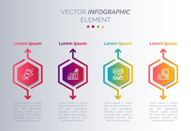 Plantilla de infografía con icono