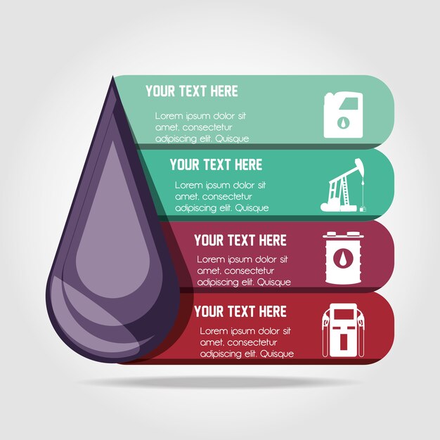 Plantilla de infografía de industria petrolera