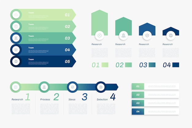 Plantilla de infografía jerárquica degradada