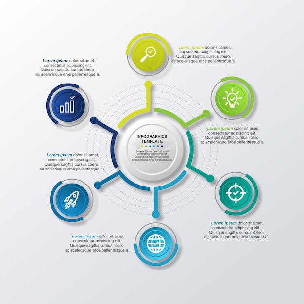 Plantilla de infografía de línea de círculo