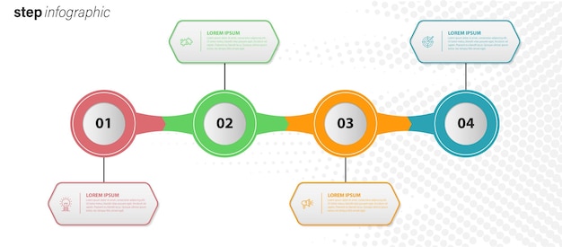 Plantilla de infografía de línea de tiempo Concepto de negocio con 4 opciones Ilustración vectorial