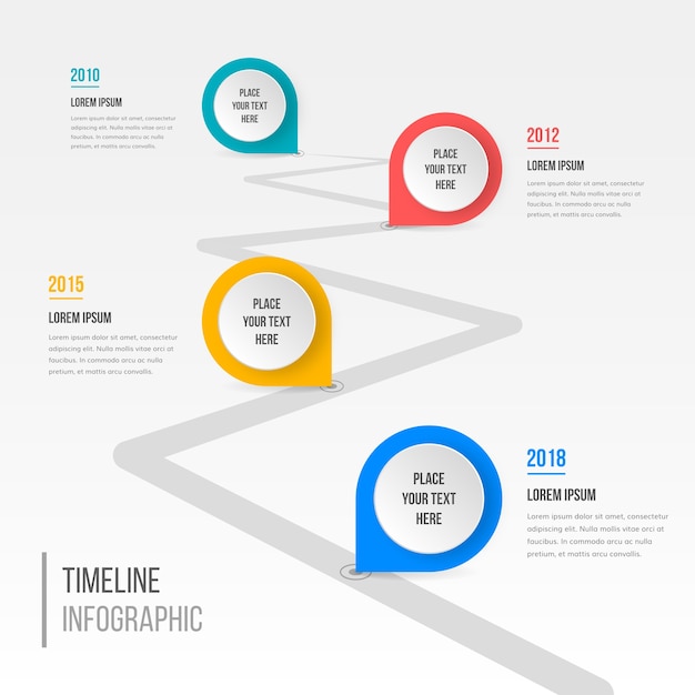 Vector plantilla de infografía de línea de tiempo de negocios