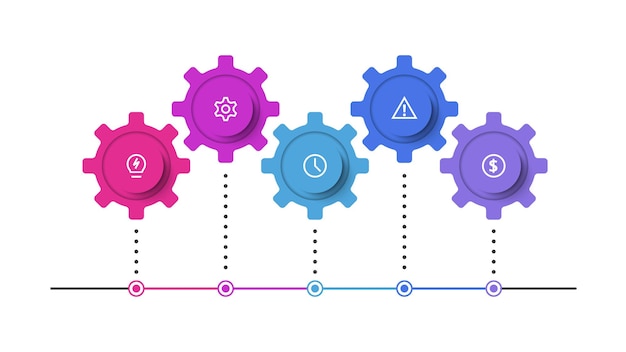 Vector plantilla de infografía de línea de tiempo para presentaciones de negocios web ilustración vectorial