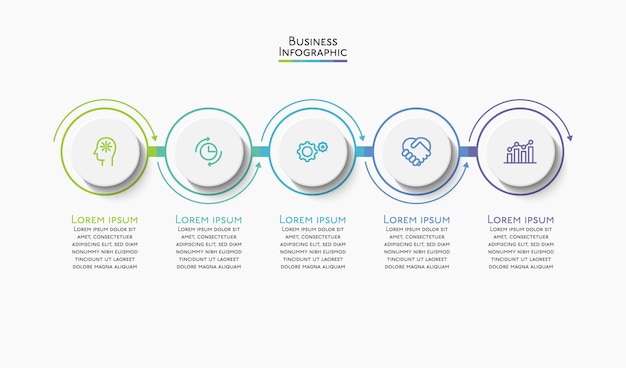plantilla de infografía de línea de tiempo de visualización de datos comerciales