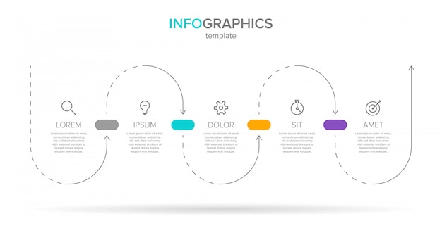 Plantilla de infografía de línea de tiempo