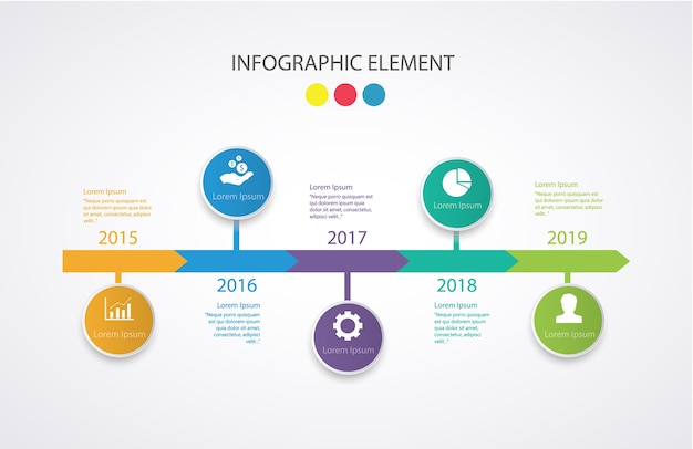 Plantilla de infografía de línea de tiempo.