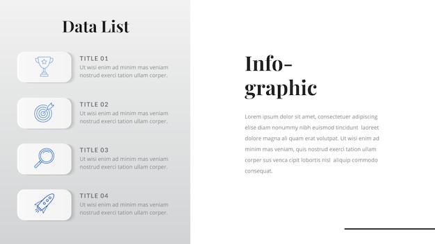 Plantilla de infografía de lista de datos