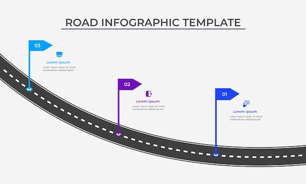 plantilla de infografía de mapa de carreteras