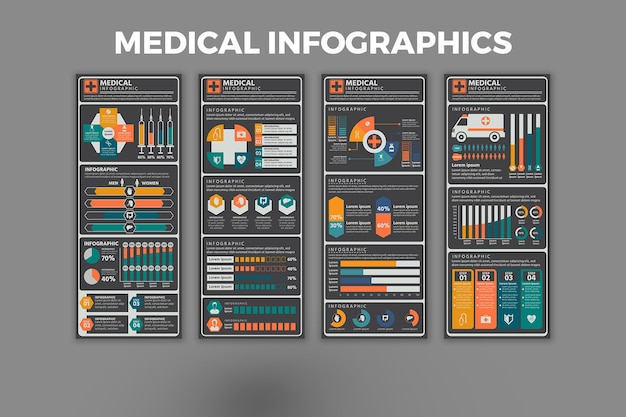 Plantilla de infografía médica