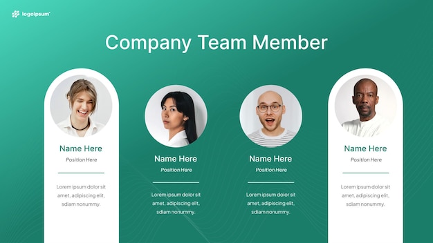 plantilla de infografía de los miembros del equipo creativo