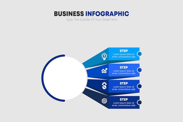 Plantilla de infografía moderna con 4 pasos