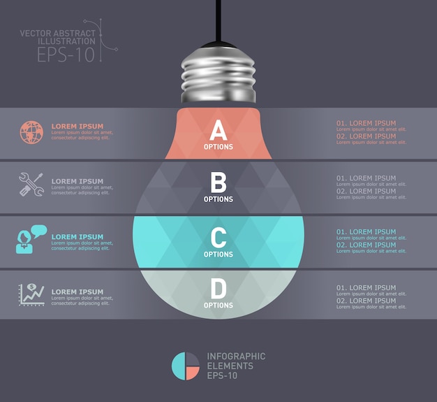 Vector plantilla de infografía moderna bombilla