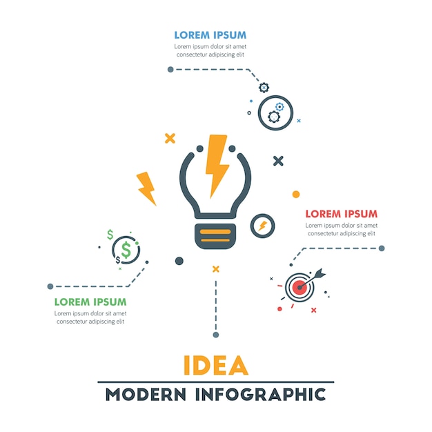 Plantilla de infografía moderna con iconos