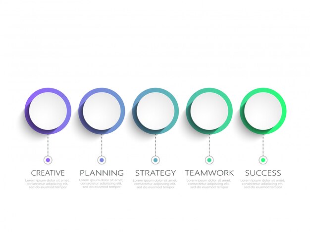 Plantilla de infografía moderna con pasos