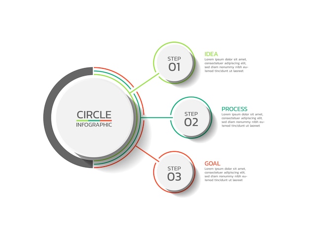 Vector plantilla de infografía de negocio de proceso vectorial diseño colorido