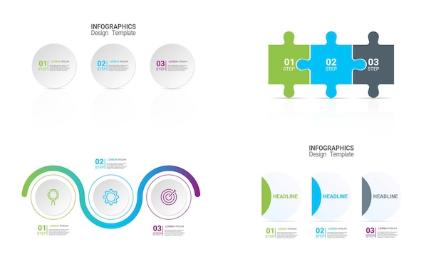 plantilla de infografía de negocios con 3 opciones