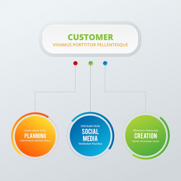 Plantilla de infografía de negocios con 3 opciones.