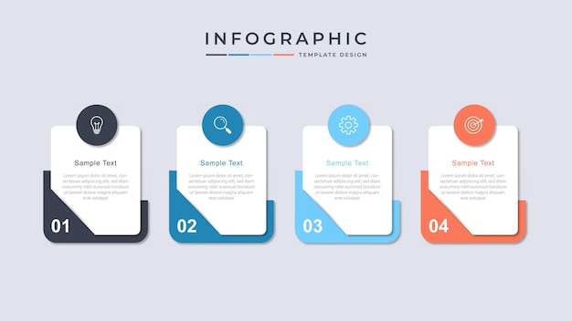 plantilla de infografía de negocios con 4 pasos de opciones