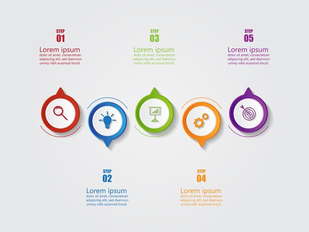 Plantilla de infografía para negocios con 5 opciones