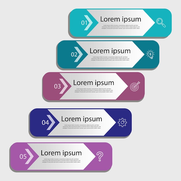 plantilla de infografía de negocios 5 pasos línea de tiempo viaje de proceso diagrama con 5 estilos diferentes