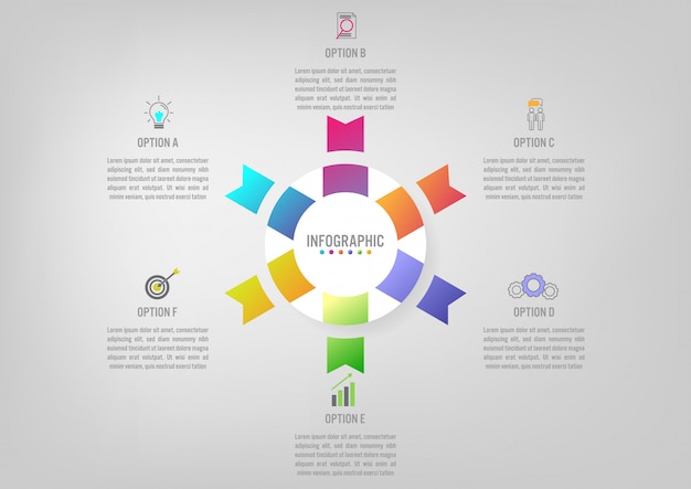 Plantilla de infografía de negocios con circular