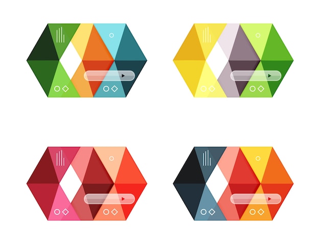 plantilla de infografía de negocios colorida vectorial o diseño de banner web forma de flecha